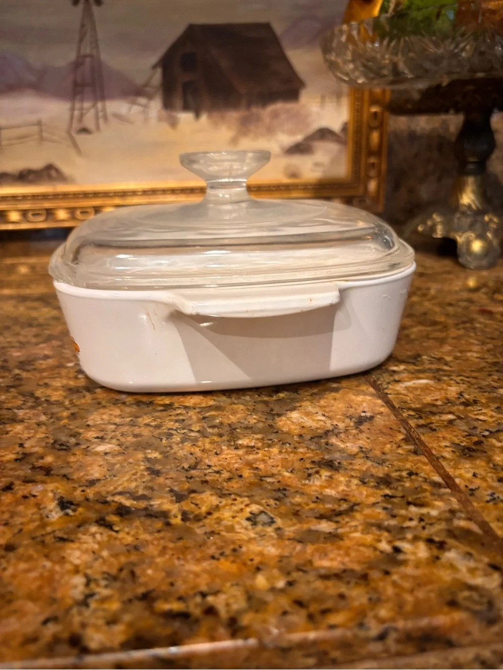 Vintage 1975 Corning Ware Country Festival Blue Bird Casserole Dish w/ Glass Lid
